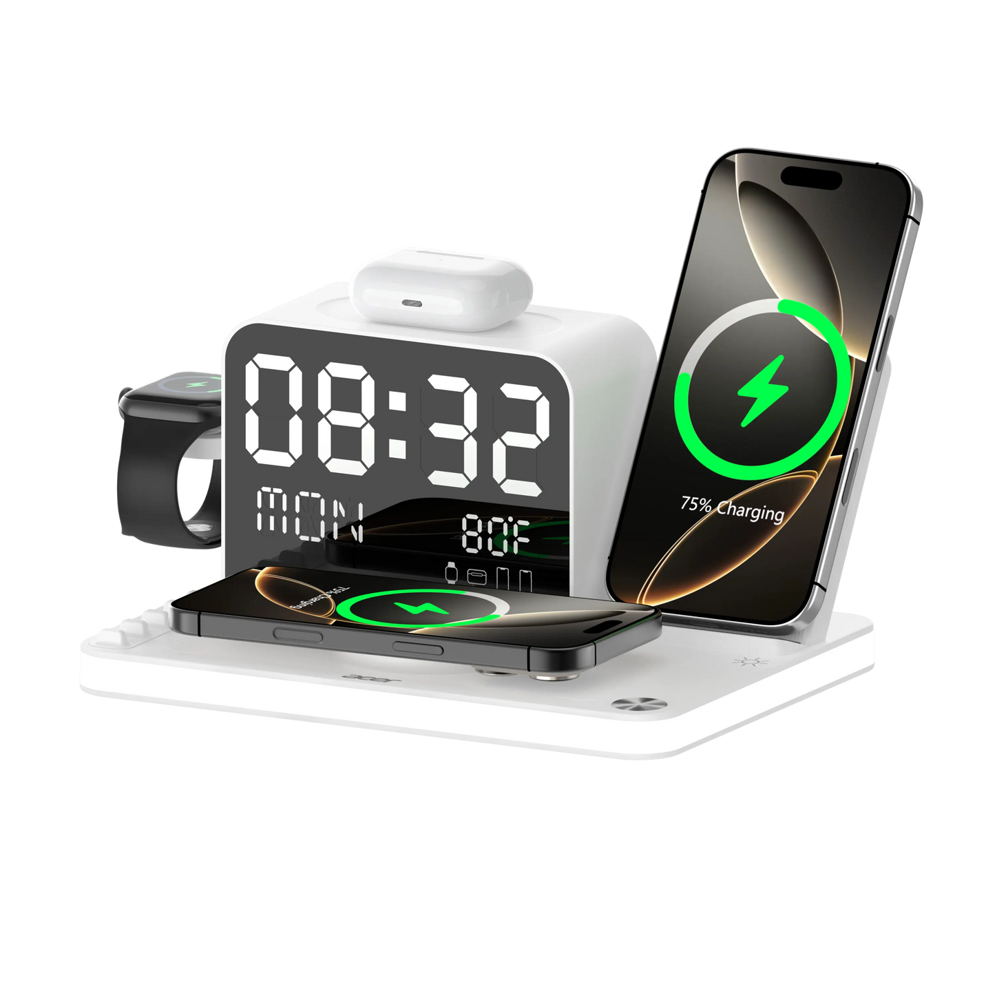 7 in 1 Wireless Charging Station | Fast Charger with Night Light & Clock