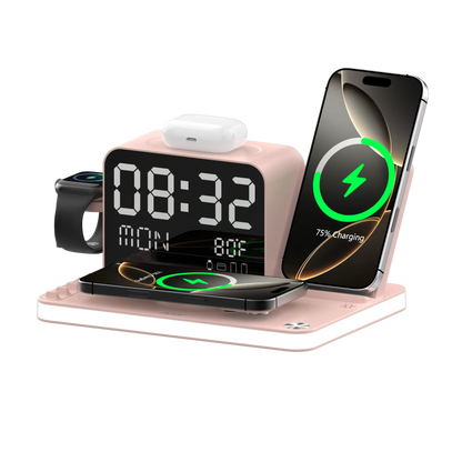 7 in 1 Wireless Charging Station | Fast Charger with Night Light & Clock