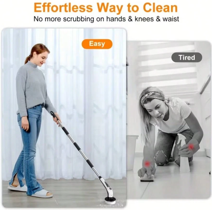 Electric Spin Scrubber with 9 Brush Heads, 2 Speeds & Extendable Handle